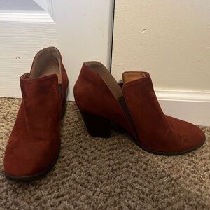 Maroon Suede Booties